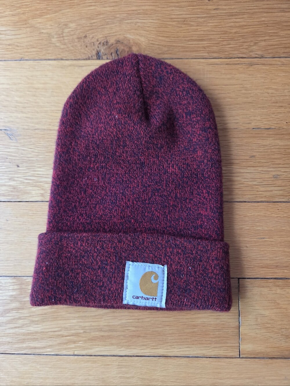 Carhartt Heathered Red Folded Cuff Beanie